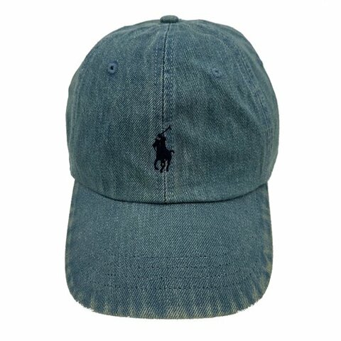 【RALPH LAUREN】POLO刺繡小馬LOGO鴨舌棒球帽(仿舊牛仔藍)