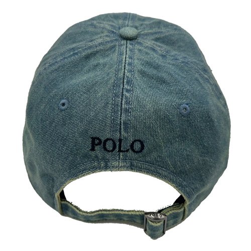 【RALPH LAUREN】POLO刺繡小馬LOGO鴨舌棒球帽(仿舊牛仔藍)-2