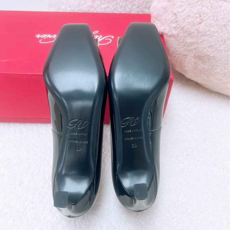 閒置 Roger Vivier RV 黑色方框高跟鞋 39碼-5