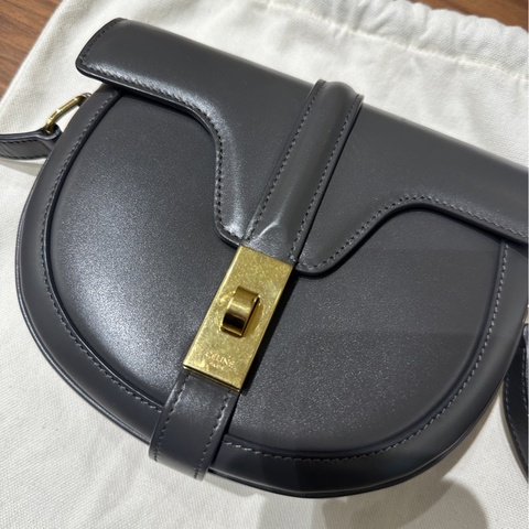 CELINE 賽琳  馬鞍包 灰色