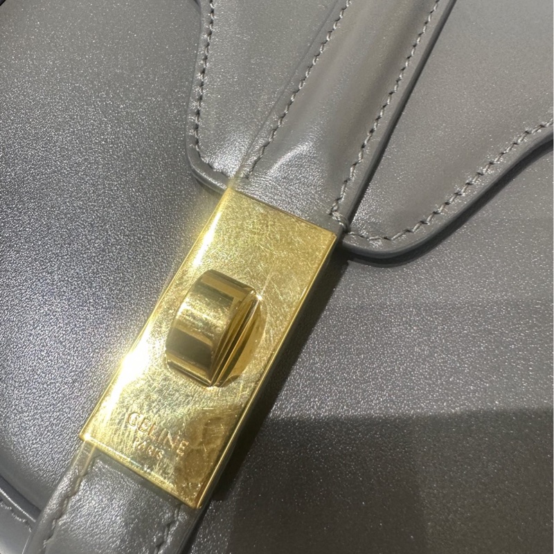 CELINE 賽琳 馬鞍包 灰色-4