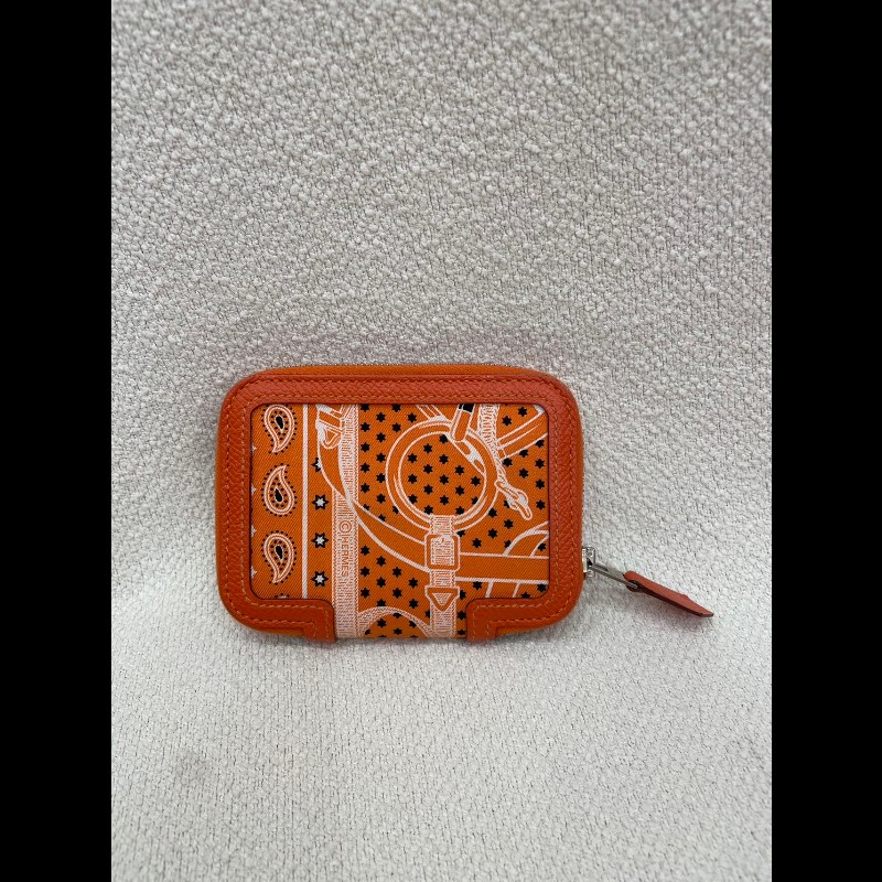 Hermes 絲綢拉鍊銀包-2