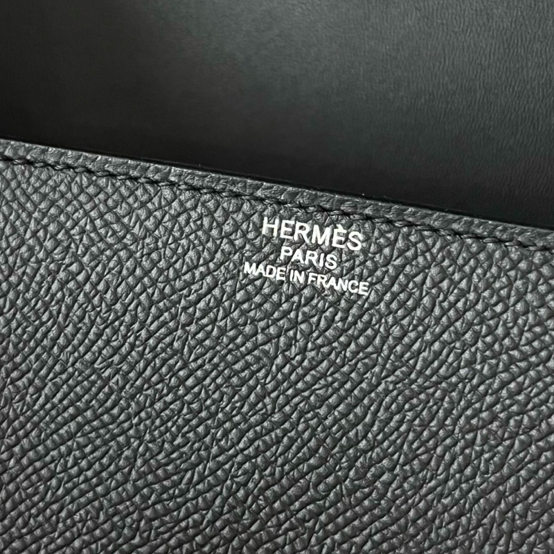✨愛馬仕/Hermes Hermès Della Cavalleria Elan屁股包斜背包橫版黑銀ep皮w刻-6
