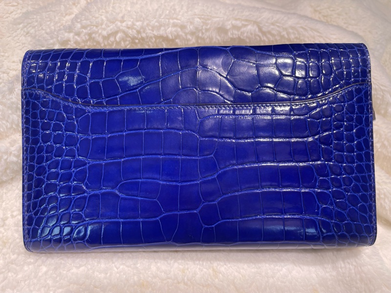 愛馬仕(Hermès)的 Constance 鱷魚皮長夾包/Hermes Constance Wallet Crocodile Silver Buckle(90% NEW)-1