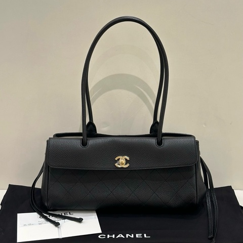 閒置新✨Chanel 香奈兒 26s 法棍包單肩包 小號黑金 附件：小票 塵袋