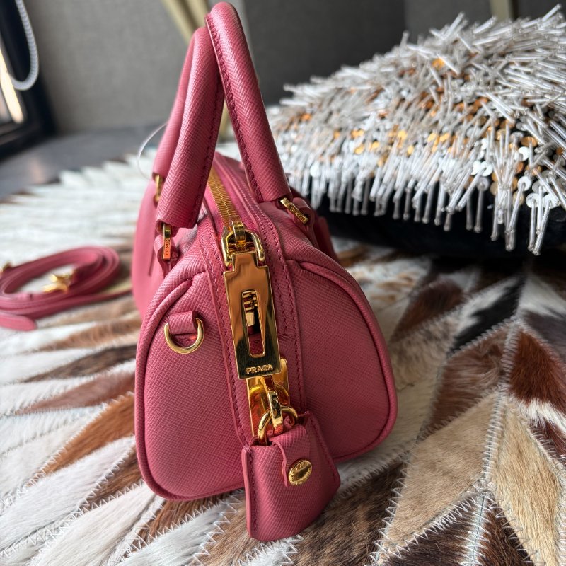 PRADA BB款 波士頓 兩用包 粉色-2