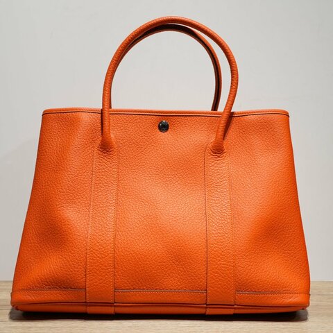 HERMES GardenParty花園包愛馬仕柳丁NEGONA皮框R銀扣肩背包