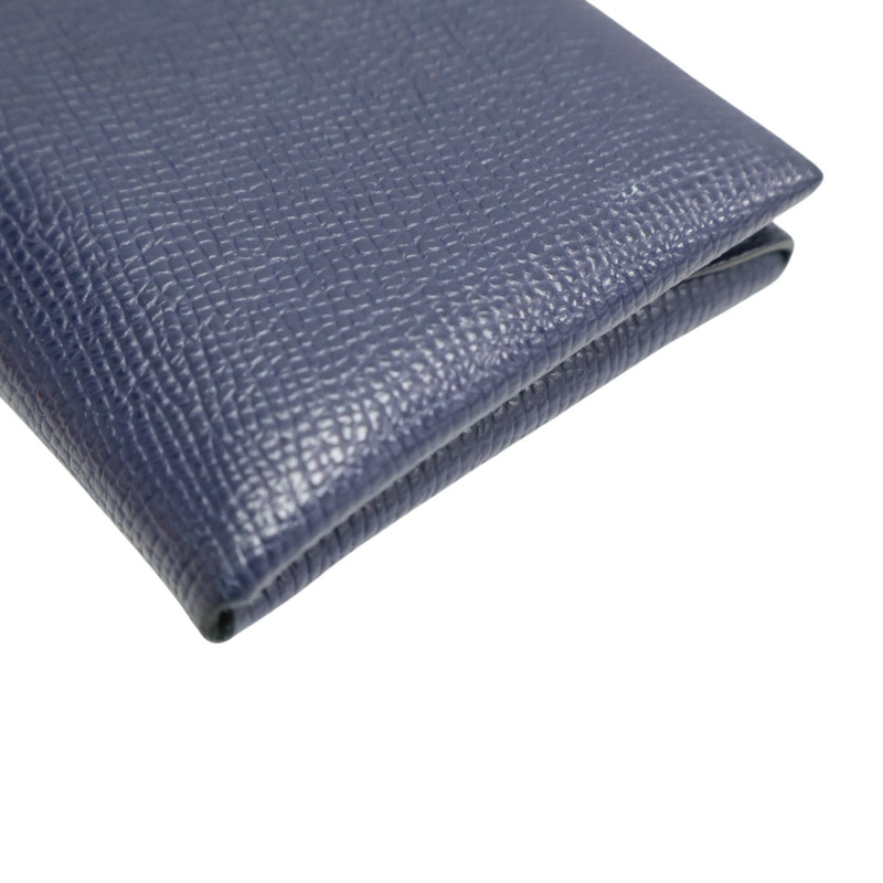 藍寶石藍 EPSON牛皮 calviduo verso 名片夾 U刻 銀扣【HERMES 愛馬仕】 H083038CK-7
