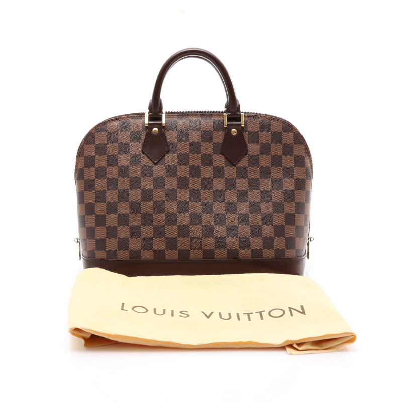 棕色 棋盤格 帆布 Damier Alma 手提包【LOUIS VUITTON LV 路易威登】 N51131-5