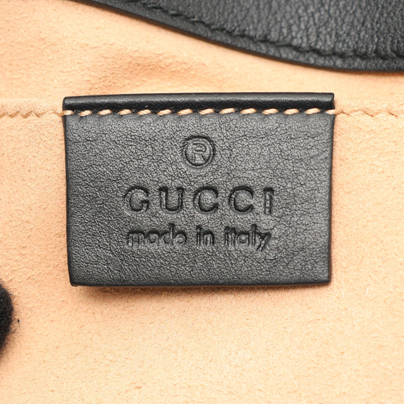 黑色 山型紋 牛皮 GG Marmont Small 肩背包【GUCCI 古馳】 446744-3