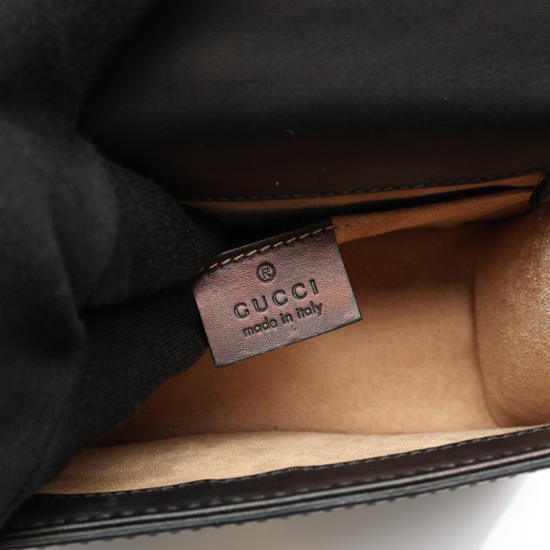 黑色 牛皮 Sylvie Sherry Line 肩背包【GUCCI 古馳】 431666-3