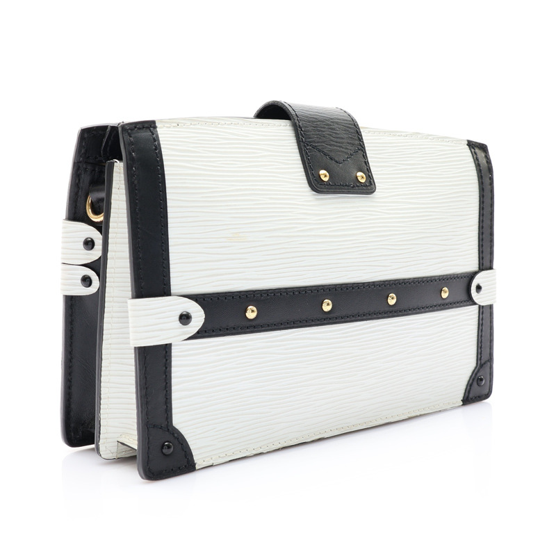 黑/白色 EPI水波紋 牛皮 Pochette Trunk 肩背包【LOUIS VUITTON LV 路易威登】 M52151-1