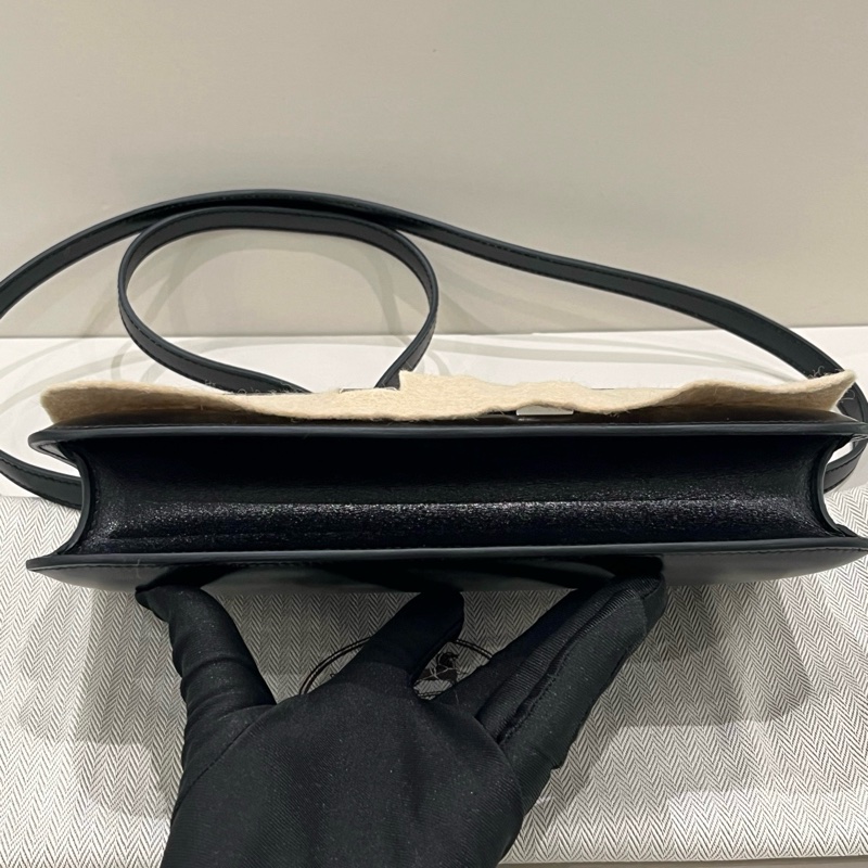 閒置新✨Hermes 愛馬仕 康康elan斜背包黑銀box皮 W刻-6