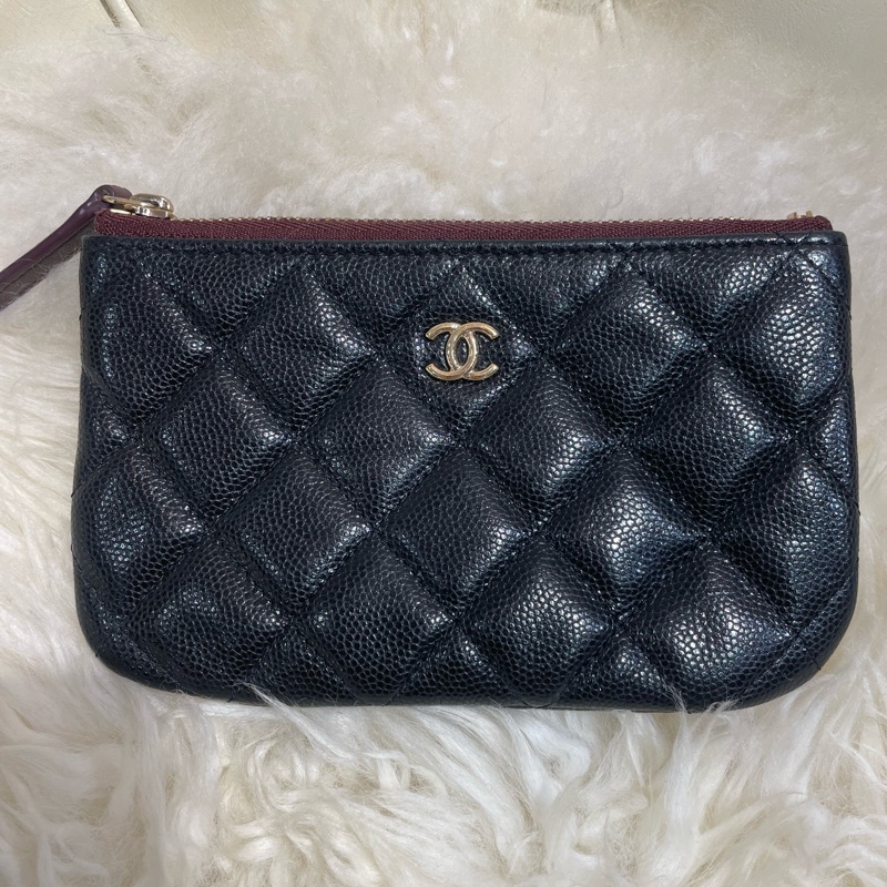 Chanel 牛皮拉鍊零錢包-0