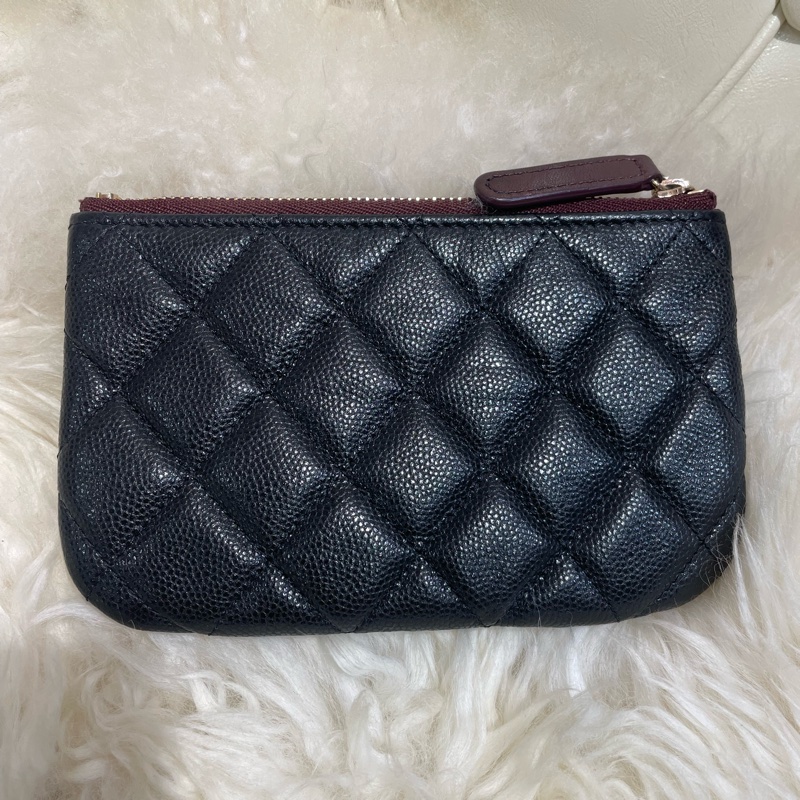 Chanel 牛皮拉鍊零錢包-1