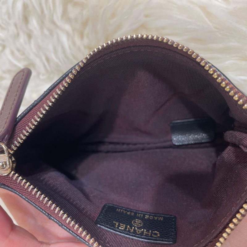 Chanel 牛皮拉鍊零錢包-7