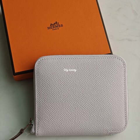 Hermes Silk In Compact 短銀包/ Mauve Pale（夢幻紫 / 銀扣 (全新)