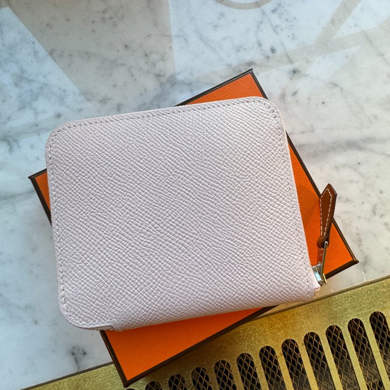 Hermes Silk In Compact 短銀包/ Mauve Pale(夢幻紫 / 銀扣 (全新)-2