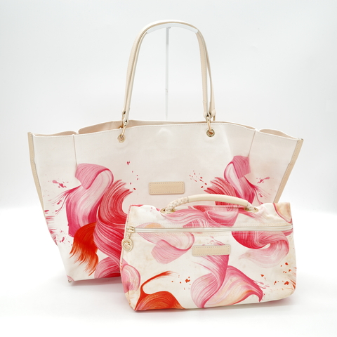 longchamp 龍驤 le plia ge splash 粉色 橘色 尼龍包