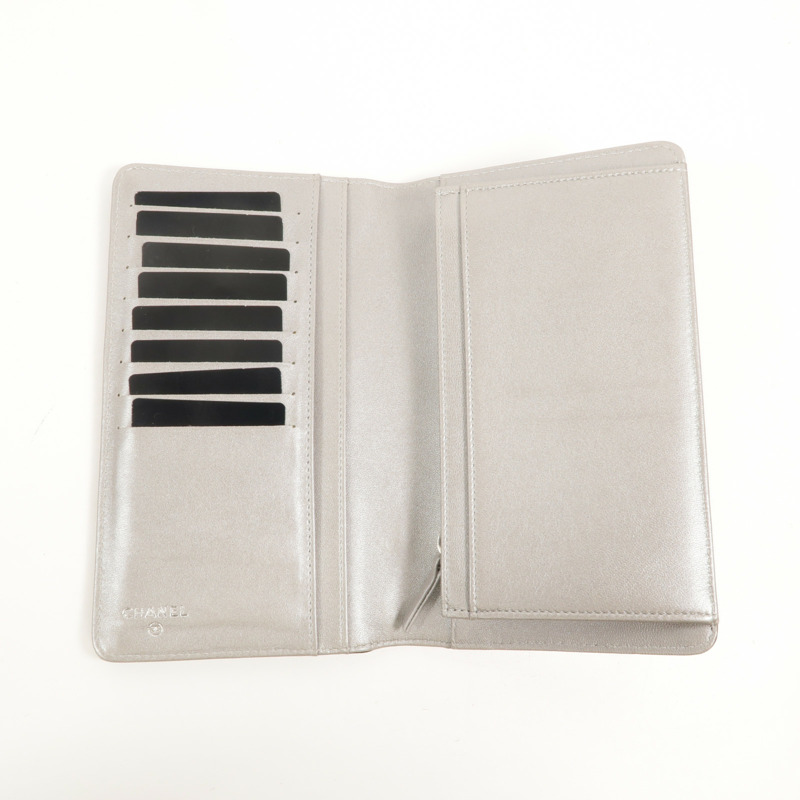 CHANEL 羊皮皮革Camellia Long Fold Wallet長錢包-6