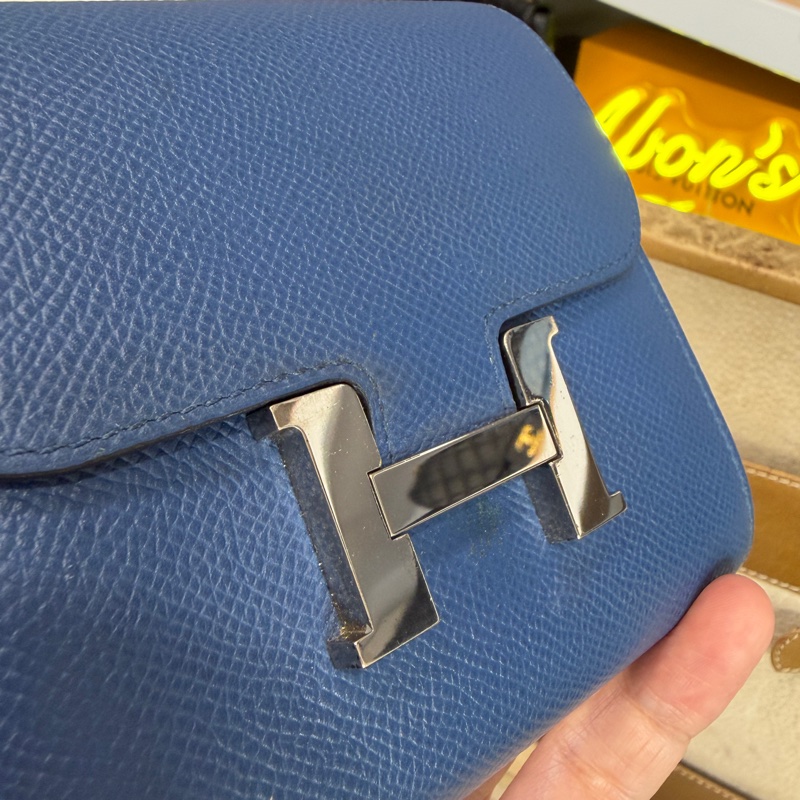 上架中🔑Hermès 海軍藍Constance短夾-4