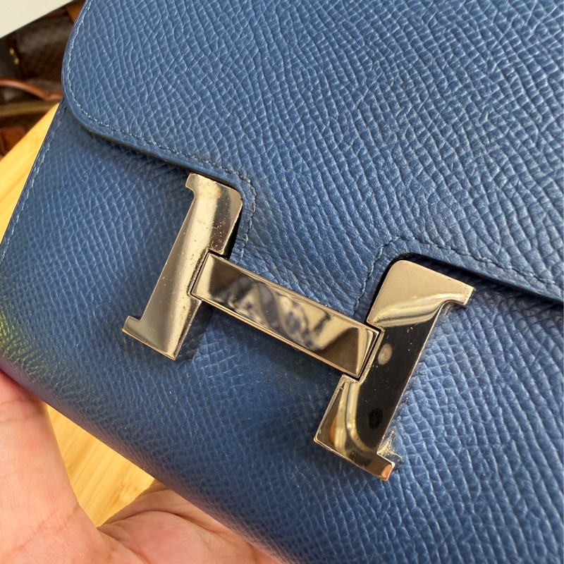 上架中🔑Hermès 海軍藍Constance短夾-5