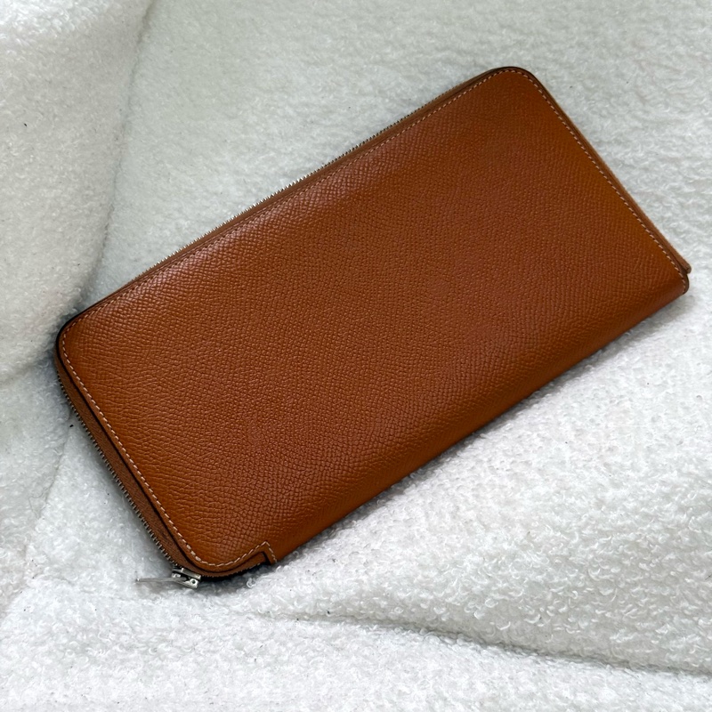 Hermes Silk'In 焦糖棕色絲巾長夾 🎠復古馬戲團幾何內裏-1