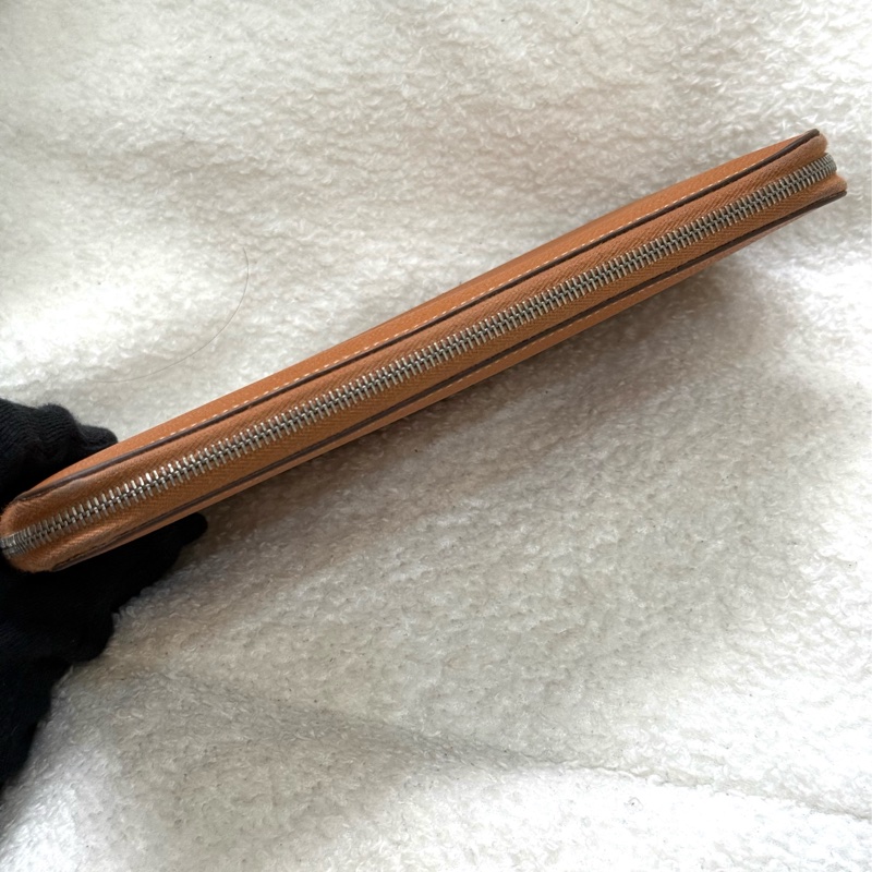 Hermes Silk'In 焦糖棕色絲巾長夾 🎠復古馬戲團幾何內裏-3
