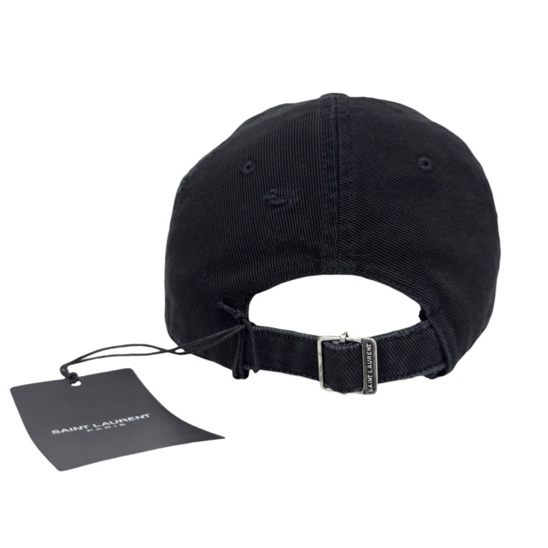 SAINT LAURENT YSL 洗水牛仔 棒球帽-5