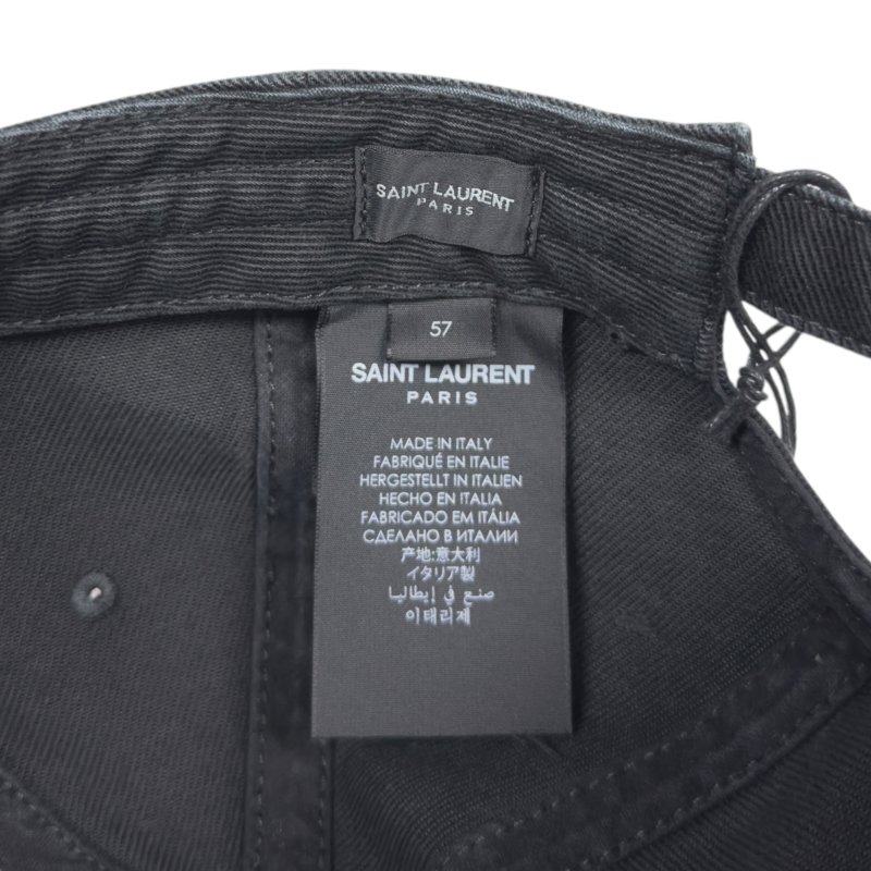 SAINT LAURENT YSL 洗水牛仔 棒球帽-9