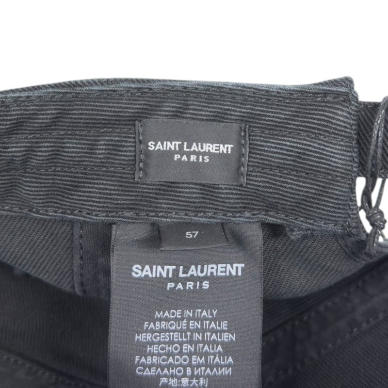 SAINT LAURENT YSL 洗水牛仔 棒球帽-10