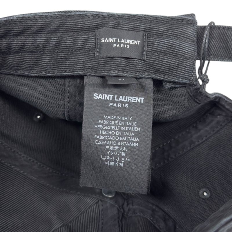 SAINT LAURENT YSL 洗水牛仔 棒球帽-11