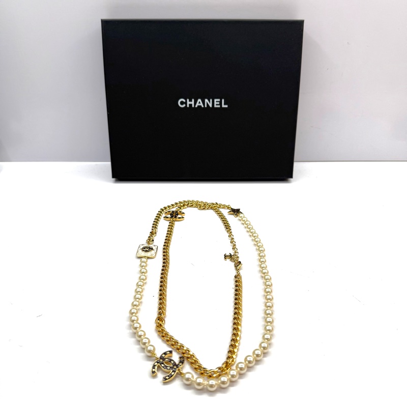CHANEL 香奈兒 星星造型珍珠項鍊 C24C PEARL COCO-3