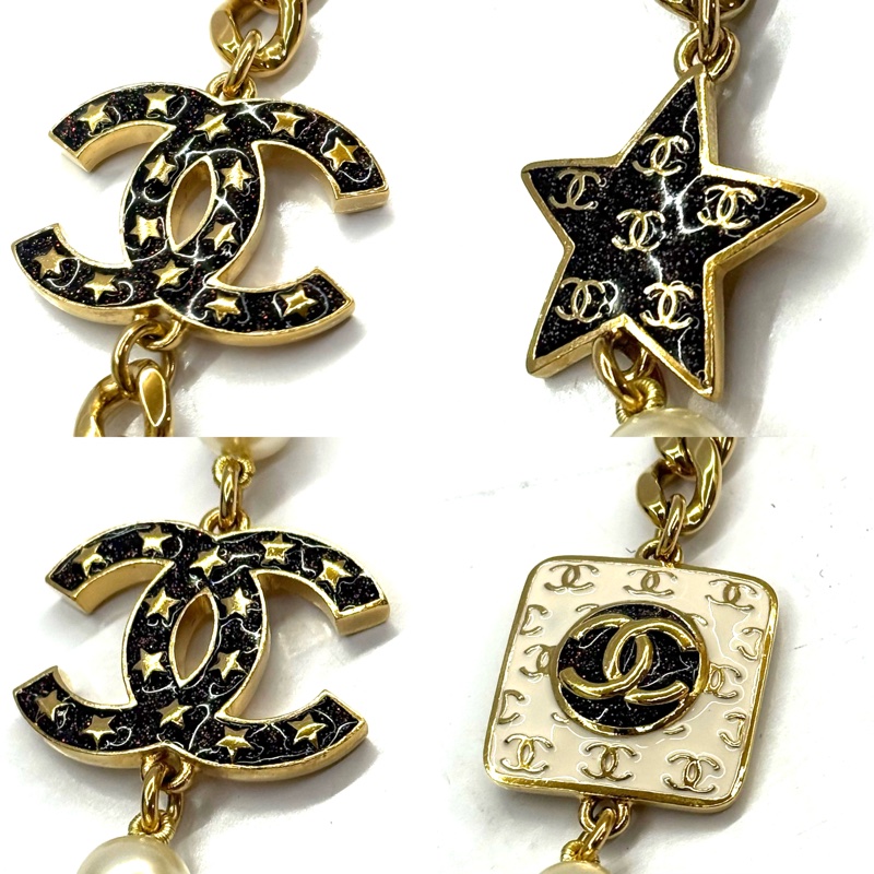 CHANEL 香奈兒 星星造型珍珠項鍊 C24C PEARL COCO-4