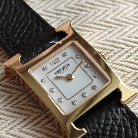 Hermes Heure H watch, Mini model, 21 mm 黑金（Brand New）