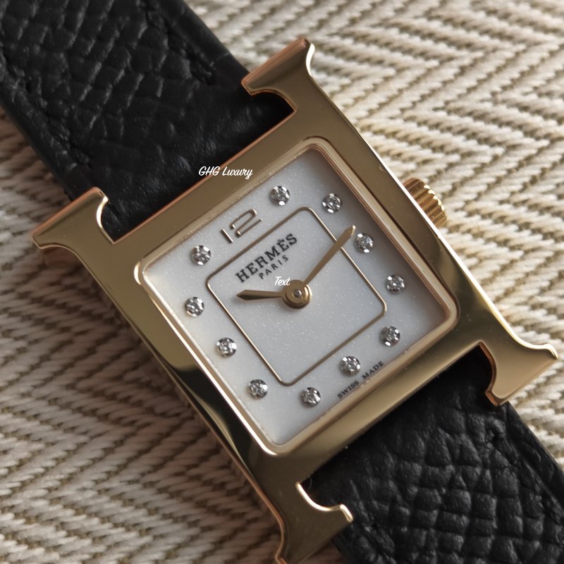 Hermes Heure H watch, Mini model, 21 mm 黑金(Brand New)-1