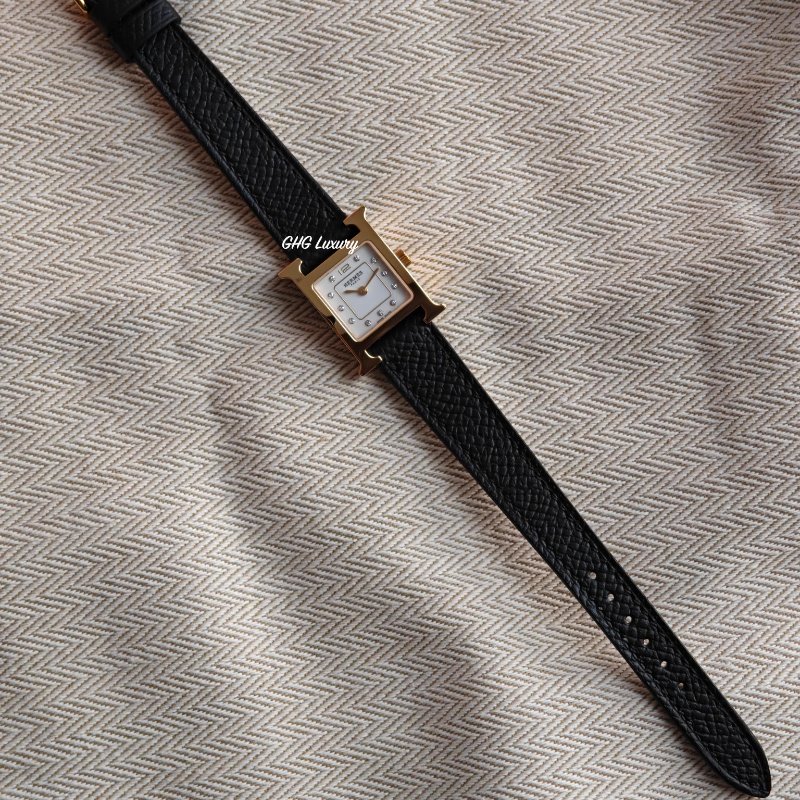Hermes Heure H watch, Mini model, 21 mm 黑金(Brand New)-3