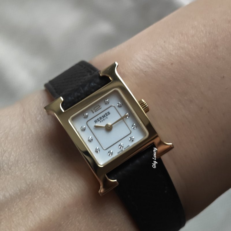 Hermes Heure H watch, Mini model, 21 mm 黑金(Brand New)-5