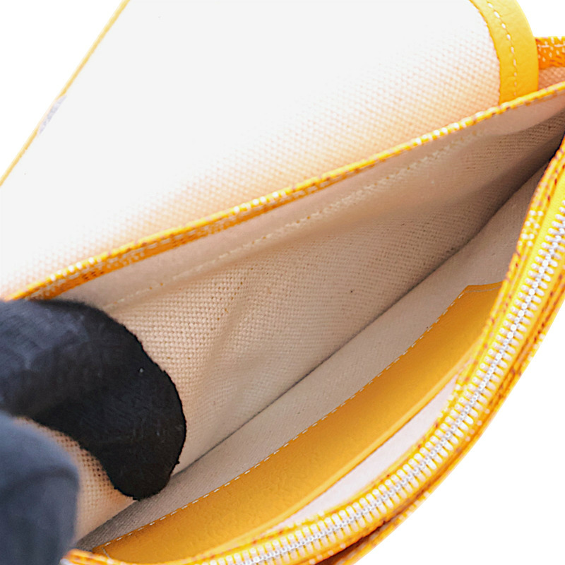 黃色 Goyardine帆布 Plumet Pocket Wallet 肩背包【GOYARD 高雅德】-3