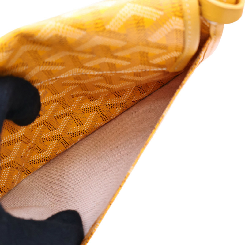 黃色 Goyardine帆布 Plumet Pocket Wallet 肩背包【GOYARD 高雅德】-5