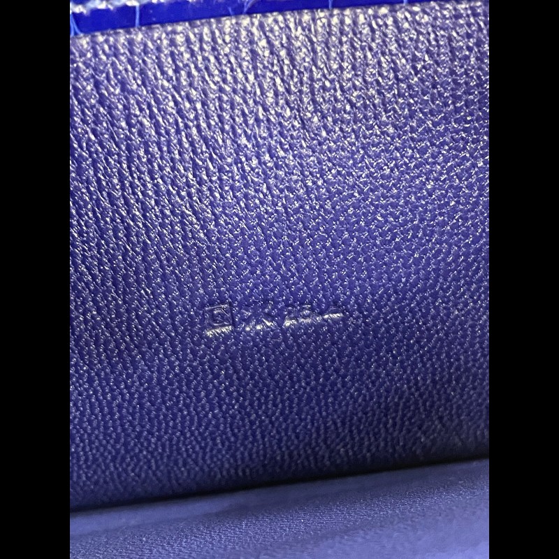 Hermes 康康 鱷魚 長款錢包 7T電光藍 銀扣-12