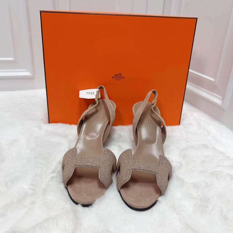 全新全套 HERMES H小矮跟涼鞋37碼-1