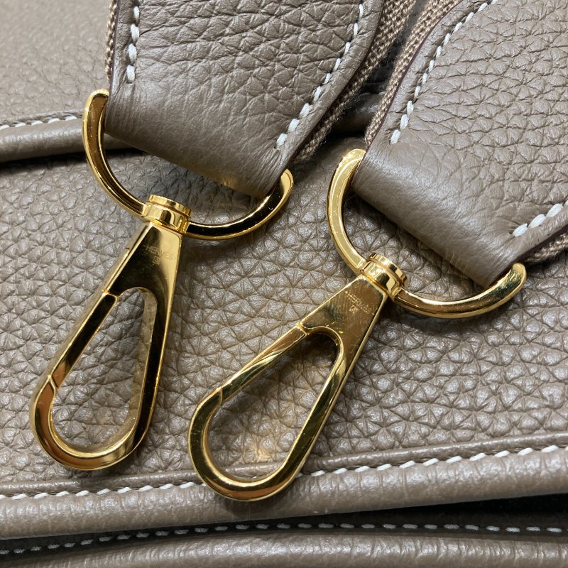 HERMES 愛馬仕 Evelyne 側背包 咖啡色 金釦-10