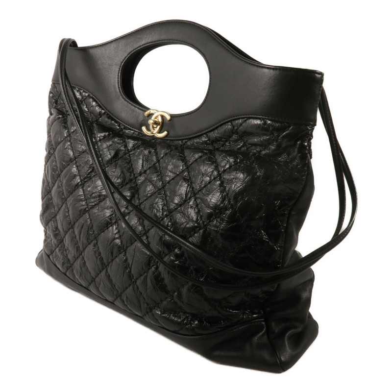 CHANEL 牛皮皮革Chain Shoulder鏈帶手挽肩背兩用袋-1