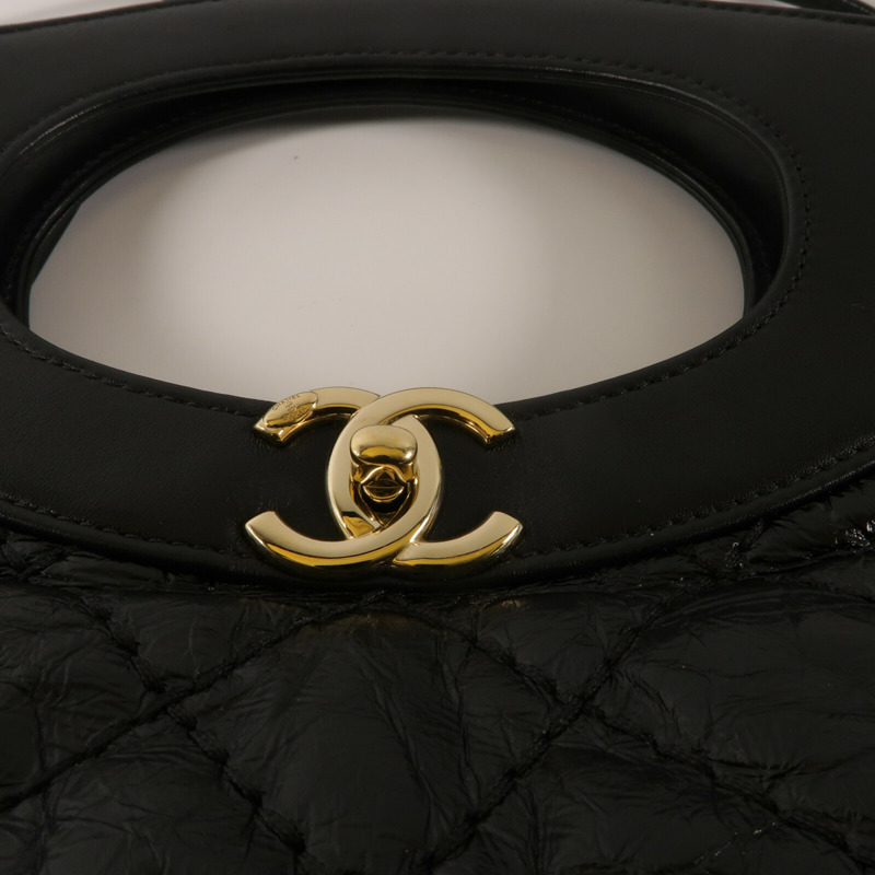 CHANEL 牛皮皮革Chain Shoulder鏈帶手挽肩背兩用袋-8