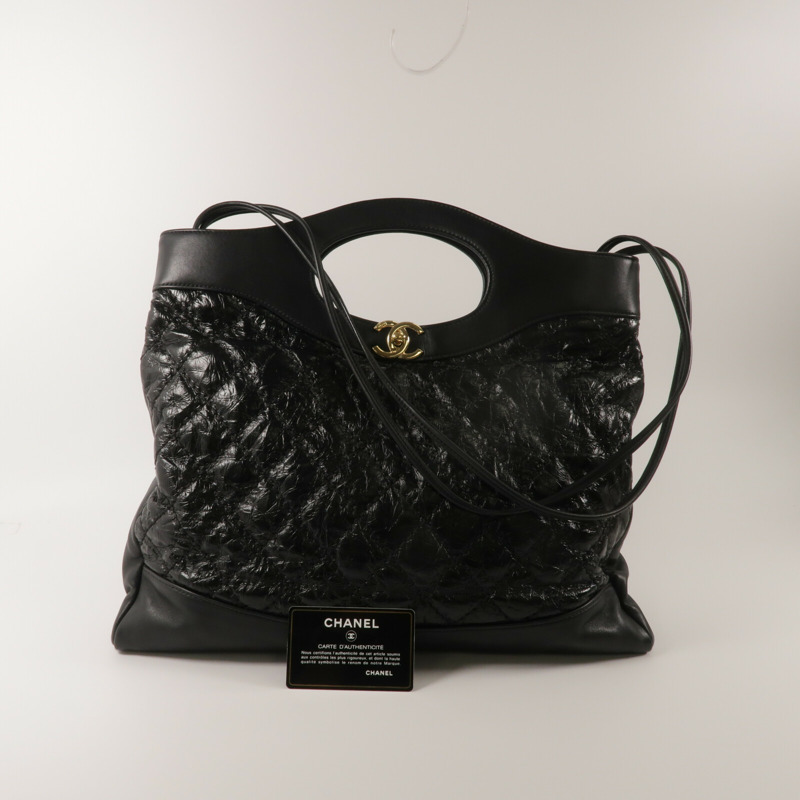 CHANEL 牛皮皮革Chain Shoulder鏈帶手挽肩背兩用袋-10