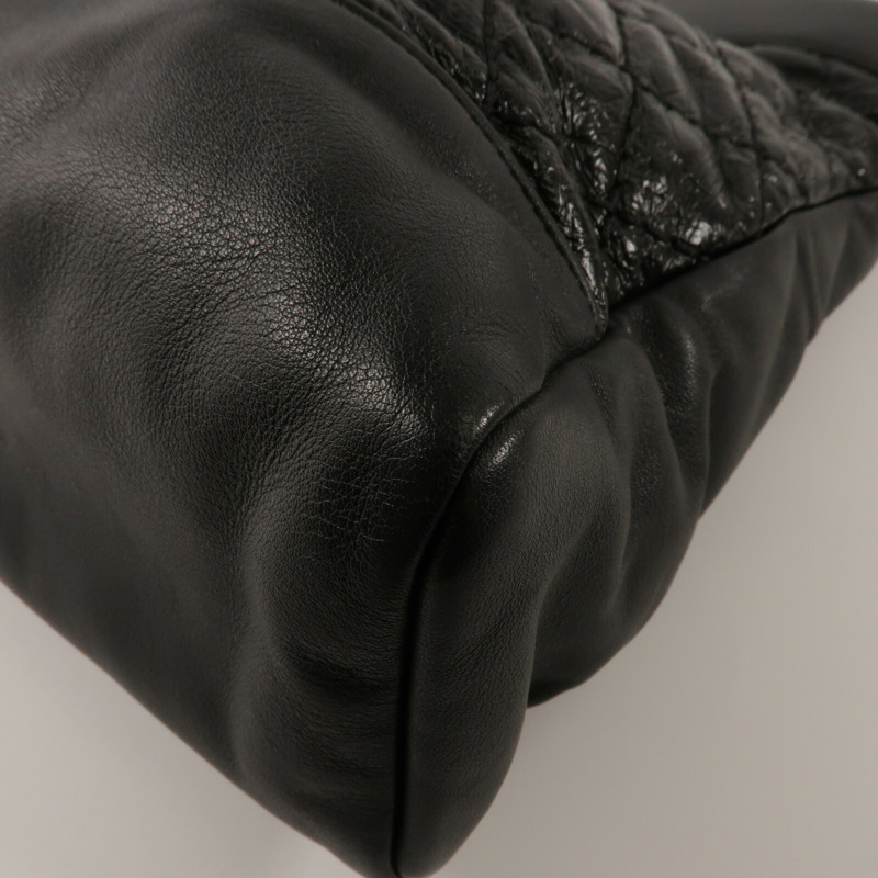 CHANEL 牛皮皮革Chain Shoulder鏈帶手挽肩背兩用袋-12