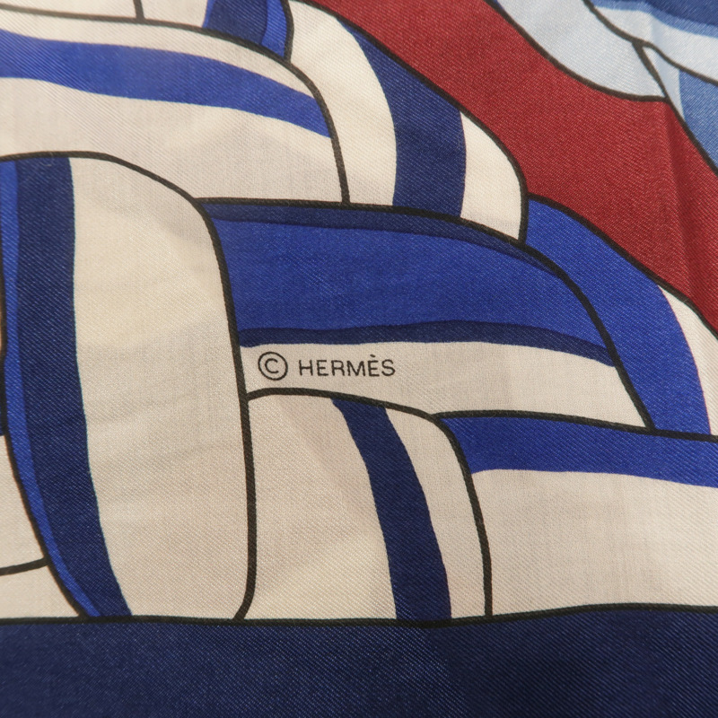 HERMES 絲質/棉質Scarf 90x90cm絲巾-5