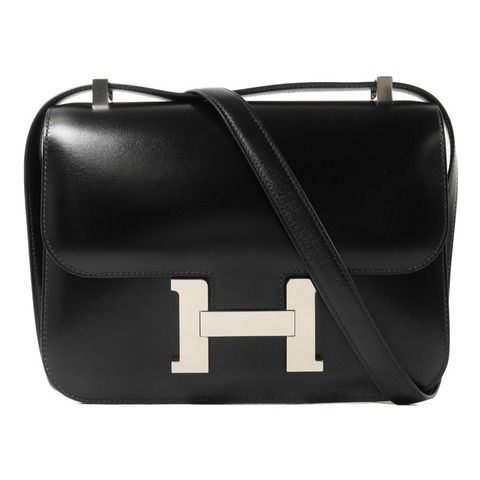 HERMES Box Calf皮革Constance 24肩背袋Noir