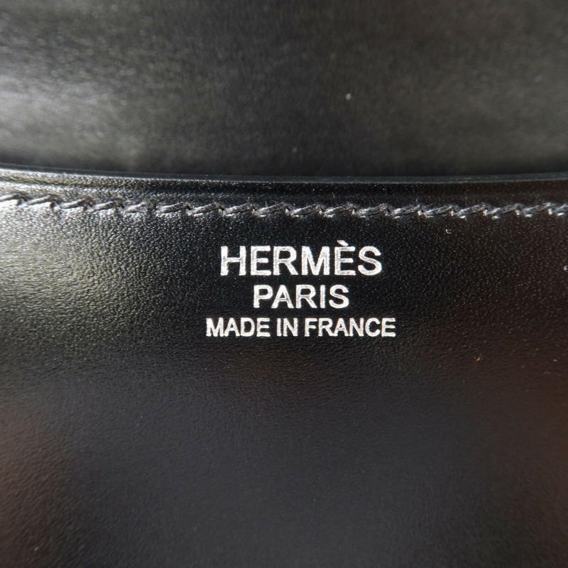 HERMES Box Calf皮革Constance 24肩背袋Noir-5